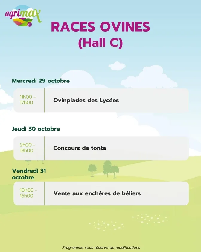 Programme Races ovines (Hall C)